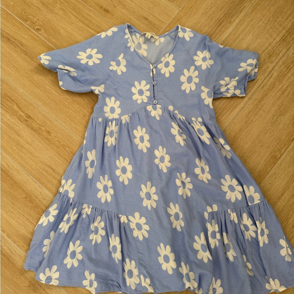Jessica Simpson Blue and White Floral Kids Dress